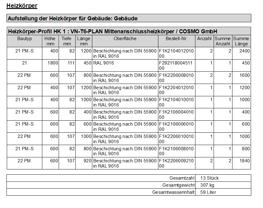 INFENSA-Ausdruck-Auslegung-Heizkoerper